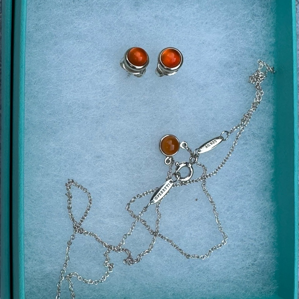 Tifffany &Co.Earrings by the yard chalcedony and silver 925 - Picture 13 of 13